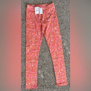 NWT - J Crew Crewcuts Kids Coral Pink Floral Leggings